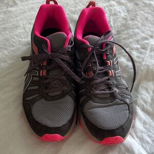 Asics Women's Gray and Pink Athletic Shoes